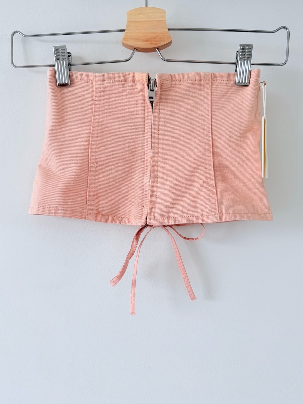 Wilfred Audra Corset Belt Pink Lace-Up Waist Cincher Aritzia Size XXS Cotton - Picture 7 of 11